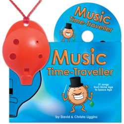 Red 4-hole Oc with Music Time-Traveller and CD