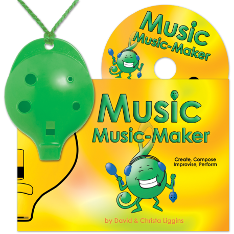 Green 4-hole Oc with Music Music-Maker and CD